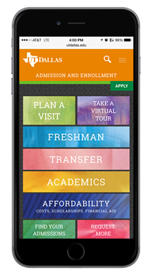 iPhone view of the new Enrollment website preview
