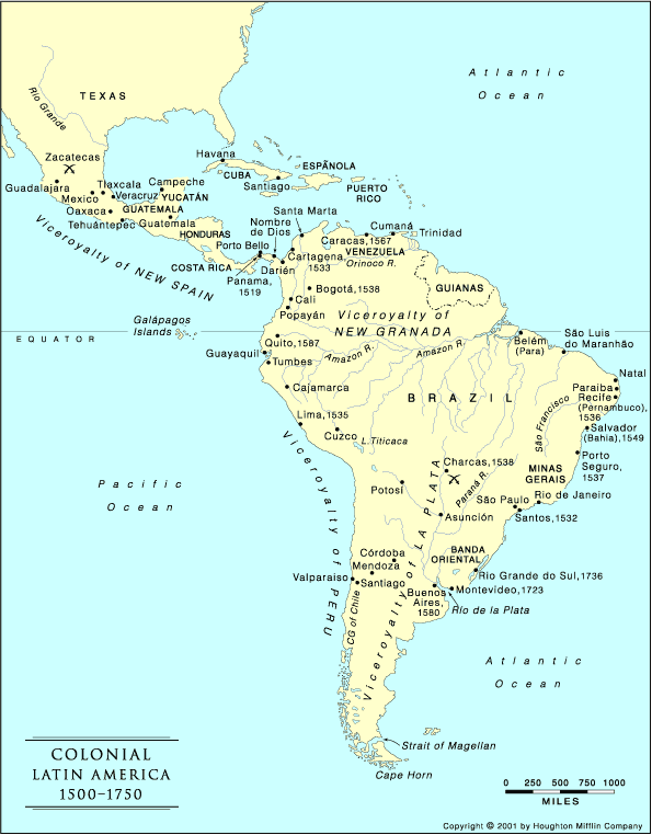 Map Of Colonial Latin America 113