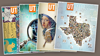 Covers of UT Dallas Magazine